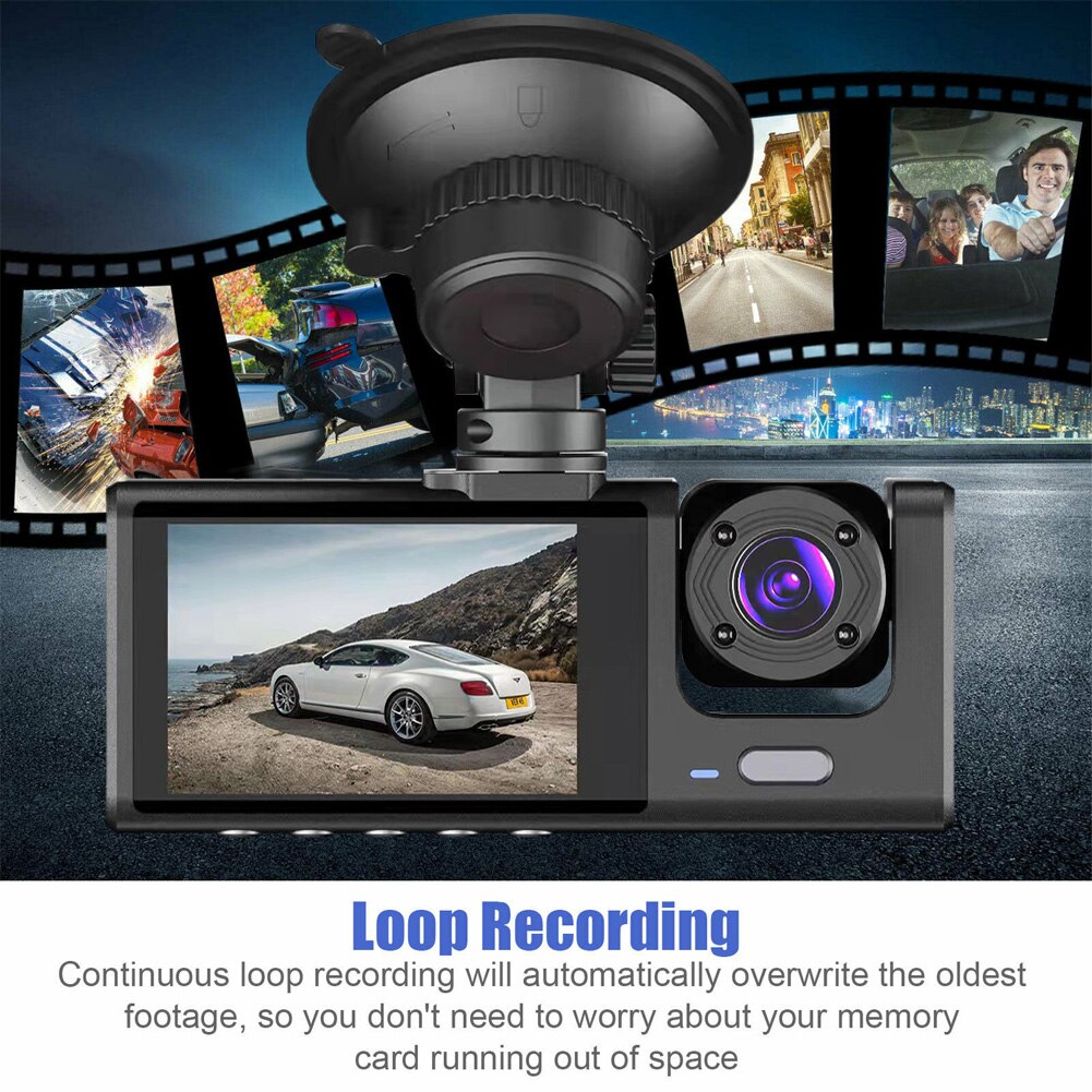 BBS DASHCAM™ DVR HD 1080P 3-LENTES.