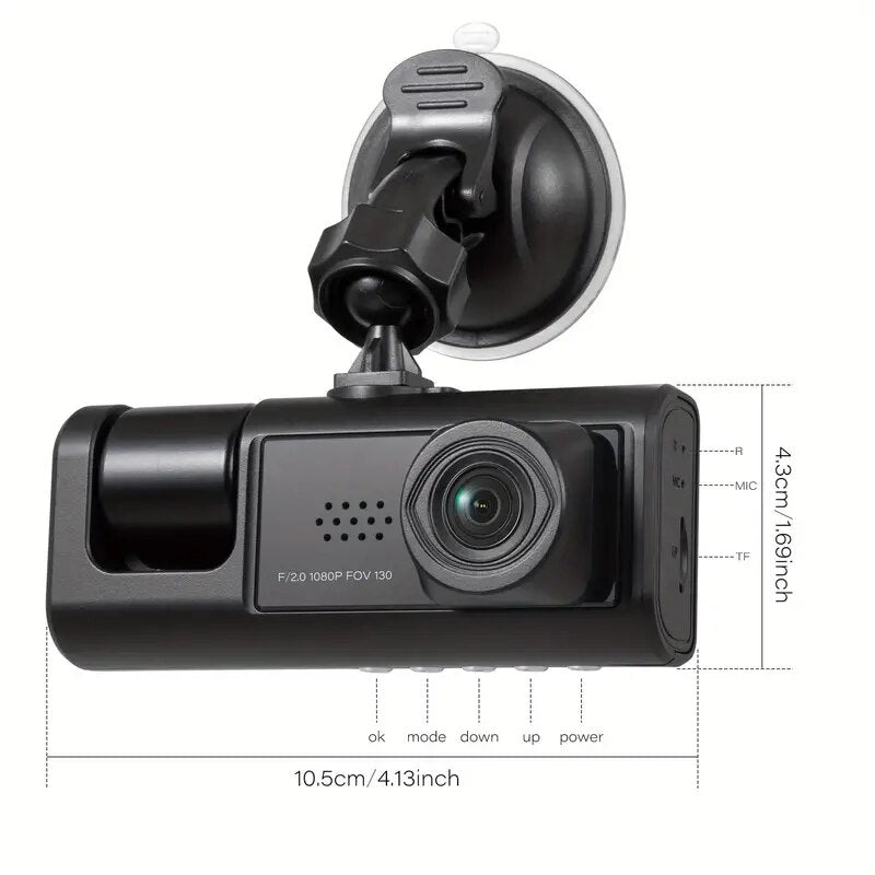 BBS DASHCAM™ DVR HD 1080P 3-LENTES.