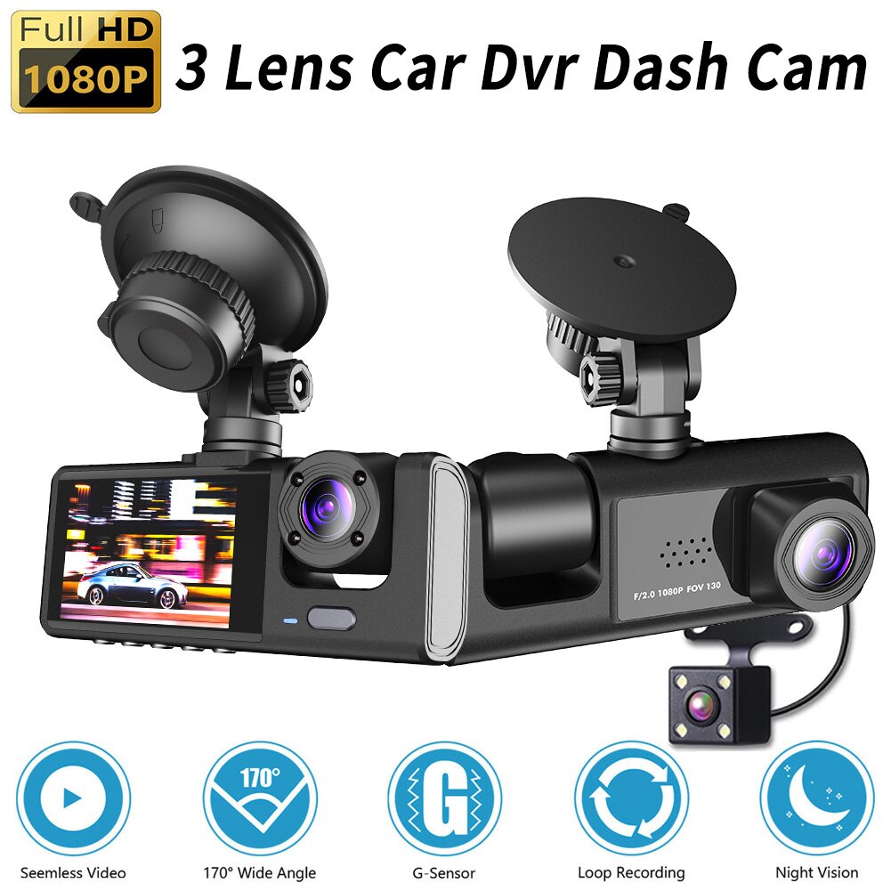 BBS DASHCAM™ DVR HD 1080P 3-LENTES.