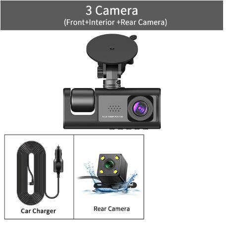 BBS DASHCAM™ DVR HD 1080P 3-LENTES.